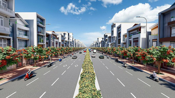 Phối cảnh đoạn Quốc lộ 50 qua huyện Bình Chánh sau khi được mở rộng