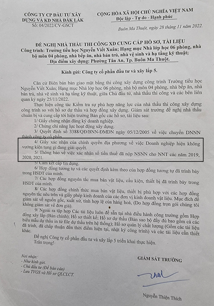 Nguồn: Công ty Đầu tư và Xây dựng 5