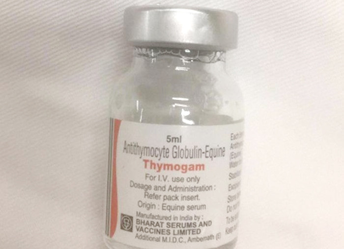 Lọ thuốc Antithymocyte Globuline (Thymogam 250mg) được truyền cho bệnh nhi K.C được thân nhân phát hiện đã hết hạn sử dụng.