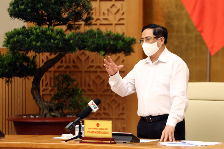 Thủ tướng Phạm Minh Chính: Phòng là cơ bản, là chiến lược, là lâu dài, là quyết định; chống là quan trọng, thường xuyên và quyết liệt kết hợp tư tưởng chỉ đạo “chống dịch như chống giặc”. Ảnh VGP