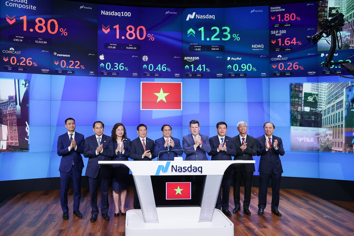 Thủ tướng và đoàn đại biểu Việt Nam tại phiên khai mạc giao dịch Sàn chứng khoán NASDAQ Thủ tướng và đoàn đại biểu Việt Nam tại phiên khai mạc giao dịch Sàn chứng khoán NASDAQ