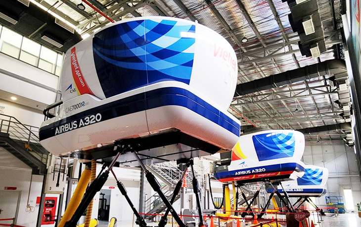 Học viện Hàng không Vietjet vận hành 3 buồng lái mô phỏng (SIM) đào tạo phi công. Ảnh: Học viện Hàng không Vietjet