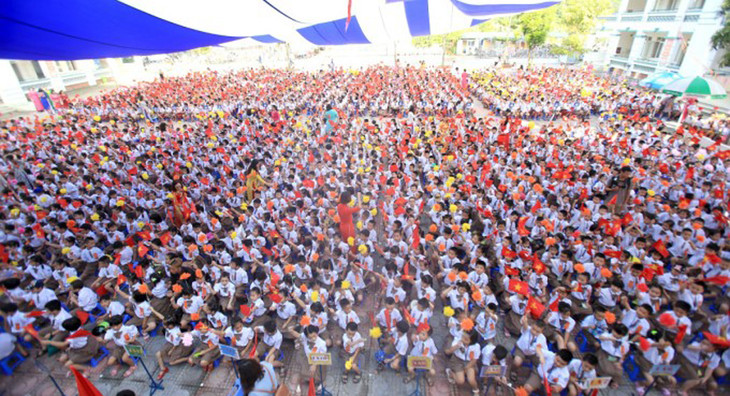 Lễ khai giảng năm 2018 tại trường Tiểu học Chu Văn An, quận Hoàng Mai, Hà Nội