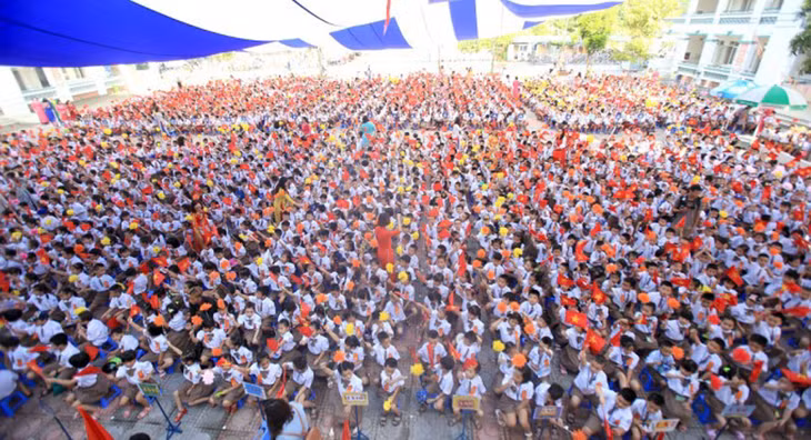 Lễ khai giảng năm 2018 tại trường Tiểu học Chu Văn An, quận Hoàng Mai, Hà Nội