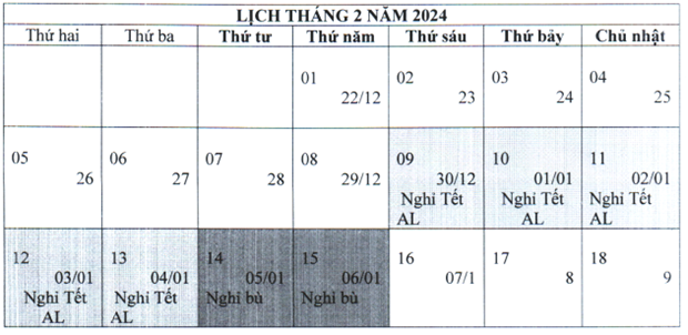 Theo phương án 2, người lao động nghỉ 1 ngày trước Tết và 6 ngày Tết