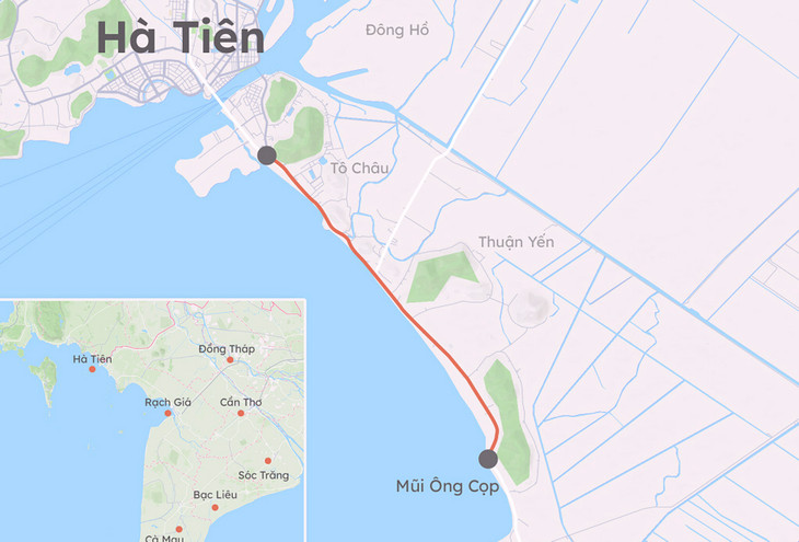 Vị trí đường ven biển Hà Tiên Vị trí đường ven biển Hà Tiên