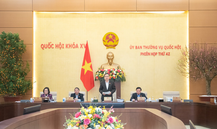 Chủ tịch Quốc hội Trần Thanh Mẫn phát biểu khai mạc Phiên họp thứ 42 của Ủy ban Thường vụ Quốc hội