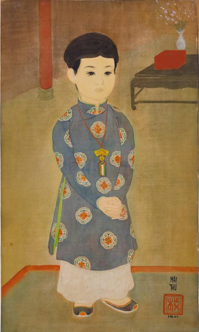 Bức "Phục trang dự hội" của danh họa Mai Trung Thứ (1906 - 1980). Giá ước đoán từ 300.000 - 500.000 đô la Hồng Kông (tương đương 876 triệu đồng - 1,5 tỷ đồng). Bức tranh lụa có kích thước 46 x 27,5 cm. Bức "Phục trang dự hội" của danh họa Mai Trung Thứ (1906 - 1980). Giá ước đoán từ 300.000 - 500.000 đô la Hồng Kông (tương đương 876 triệu đồng - 1,5 tỷ đồng). Bức tranh lụa có kích thước 46 x 27,5 cm.