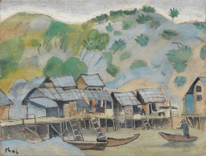 Bức "Cảnh vật Cát Bà" của Bùi Xuân Phái (1920 - 1988). Giá ước đoán từ 200.000 - 300.000 đô la Hồng Kông (600 triệu đồng - 900 triệu đồng). Bức tranh lụa thực hiện năm 1975 có kích thước 98 x 131 cm. Bức "Cảnh vật Cát Bà" của Bùi Xuân Phái (1920 - 1988). Giá ước đoán từ 200.000 - 300.000 đô la Hồng Kông (600 triệu đồng - 900 triệu đồng). Bức tranh lụa thực hiện năm 1975 có kích thước 98 x 131 cm.
