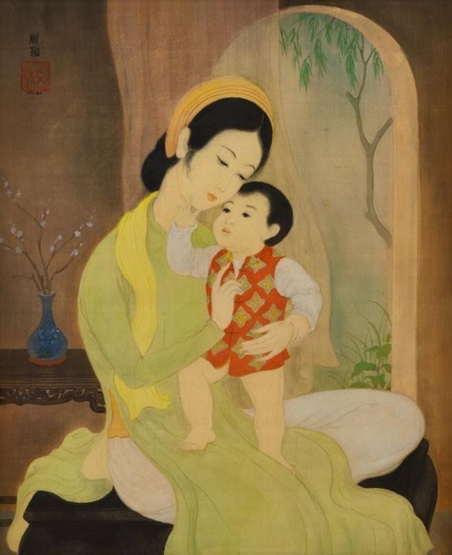 Bức "Mẹ và con" của danh họa Mai Trung Thứ. Giá ước đoán từ 800.000 - 1.500.000 đô la Hồng Kông (2,4 tỷ đồng - 4,4 tỷ đồng). Bức tranh lụa có kích thước 56 x 45 cm, được thực hiện hồi năm 1941. Bức "Mẹ và con" của danh họa Mai Trung Thứ. Giá ước đoán từ 800.000 - 1.500.000 đô la Hồng Kông (2,4 tỷ đồng - 4,4 tỷ đồng). Bức tranh lụa có kích thước 56 x 45 cm, được thực hiện hồi năm 1941.