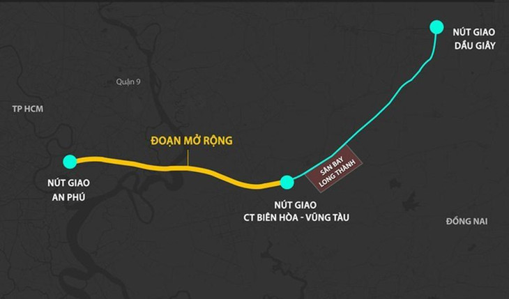 Phương án mở rộng cao tốc TP.HCM - Long Thành - Dầu Giây