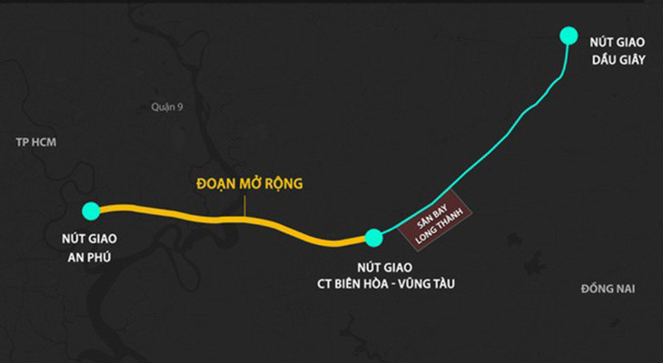 Đoạn cao tốc TP.HCM - Long Thành dài 21 km cần được mở rộng