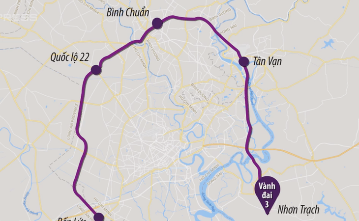 Sơ đồ tuyến Vành đai 3 TP.HCM