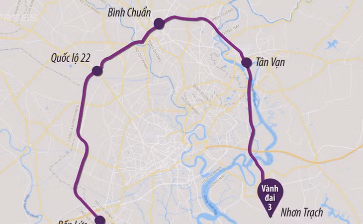 Sơ đồ tuyến Vành đai 3 TP.HCM