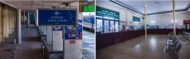 Phòng bán vé không có khách.