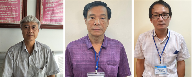 Các đối tượng Phạm Dũng, Cấn Hồng Lai, Lê Văn Long (từ trái qua phải)