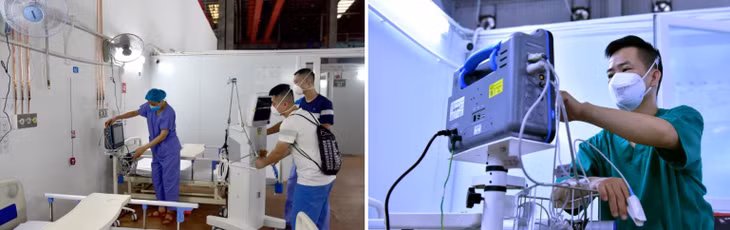 "Chúng tôi đã được đào tạo để vận hành đầy đủ các thiết bị. Trước khi đưa vào điều trị cho bệnh nhân, anh em phải kiểm tra thật kỹ để tránh sai sót", điều dưỡng Nguyễn Kim Hóa cho biết.