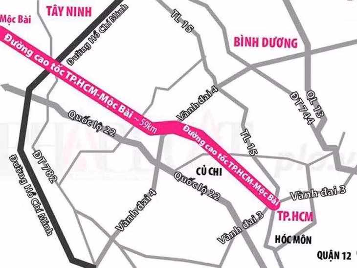 Bản đồ Đường cao tốc TP.HCM – Mộc Bài