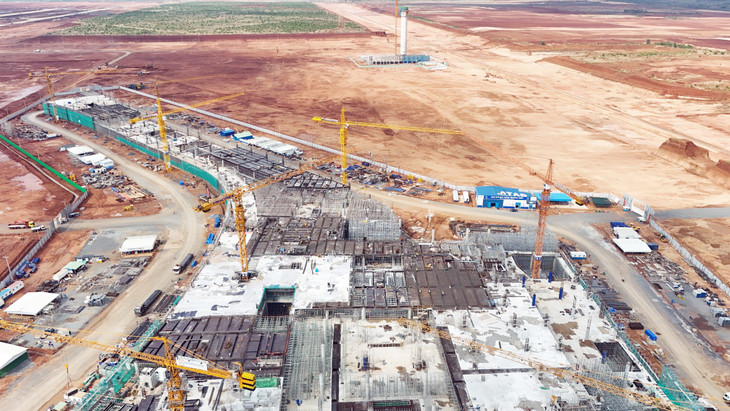 Thi công hạng mục nhà ga tại Cảng Hàng không Quốc tế Long Thành.