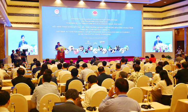 VRDF 2020 là dịp để các học giả, chuyên gia quốc tế trao đổi, thảo luận về những phương hướng, giải pháp thúc đẩy phát triển kinh tế - xã hội. Ảnh: Lê Tiên