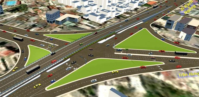 Phương án cải tạo ngã tư Trần Hưng Đạo - Mậu Thân - 3 Tháng 2