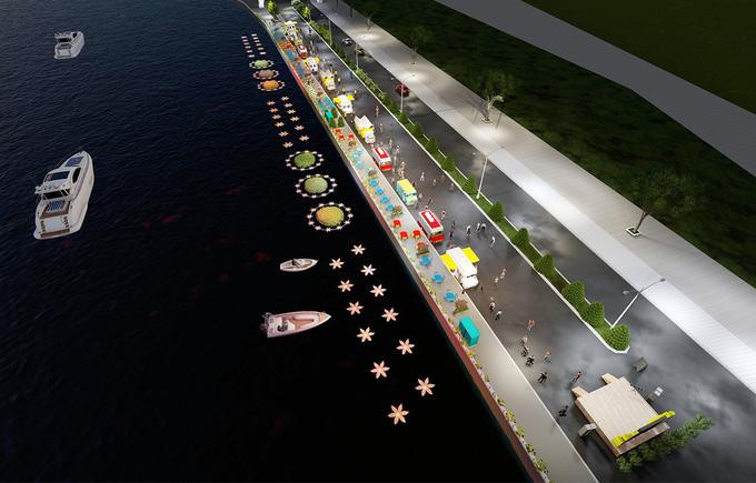 Phối cảnh phố ẩm thực nằm sát biển Nha Trang