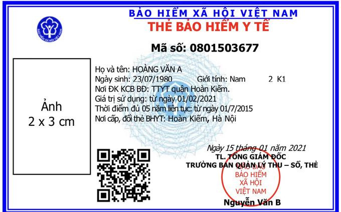 Mẫu thẻ bảo hiểm y tế mới sử dụng từ ngày ¼