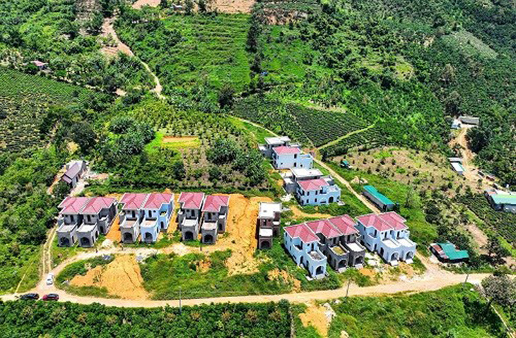 Khu vực xây dựng công trình sai phạm tại xã Lộc Thành