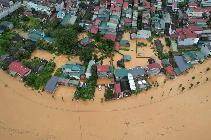 Mực nước tại các con sông ở Cao Bằng dâng cao gây ngập lụt Mực nước tại các con sông ở Cao Bằng dâng cao gây ngập lụt