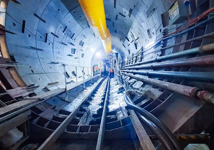 Đường hầm Dự án đường sắt đô thị Nhổn-Ga Hà Nội đang dần hình thành trong lòng đất.