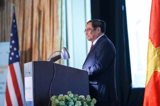 Thủ tướng khẳng định Việt Nam nhất quán đường lối đối ngoại độc lập, tự chủ, đa dạng hóa, đa phương hóa, là bạn tốt, là đối tác tin cậy, là thành viên có trách nhiệm của cộng đồng quốc tế - Ảnh: VGP