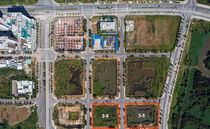 Vị trí lô đất 3-5 và lô đất 3-8 tại Khu đô thị mới Thủ Thiêm