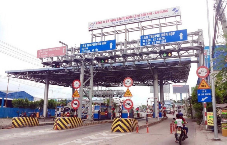 Trạm thu phí BOT QL91 qua TP Cần Thơ.