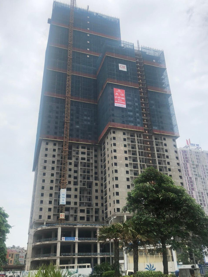 Hiện trạng toà Bid residence ngày 12/5 cất nóc Hiện trạng toà Bid residence ngày 12/5 cất nóc