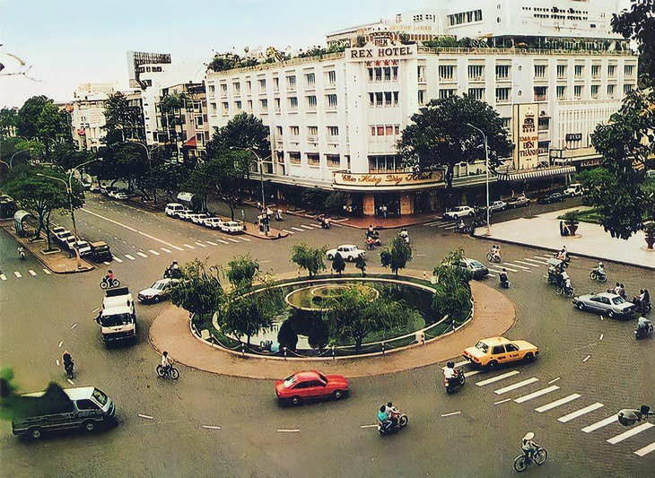 Bùng binh Bồn Kèn xưa, sau này còn được gọi bùng binh cây liễu. Ảnh tư liệu