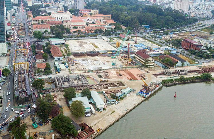 Khu vực Nhà máy Đóng tàu Ba Son nhìn từ trên cao