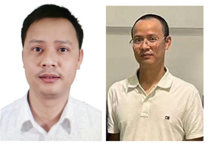 Đối tượng Đỗ Văn Sơn đầu tại thời điểm khởi tố (trái) và khi đầu thú tại Cơ quan Cảnh sát điều tra Bộ Công an (phải)