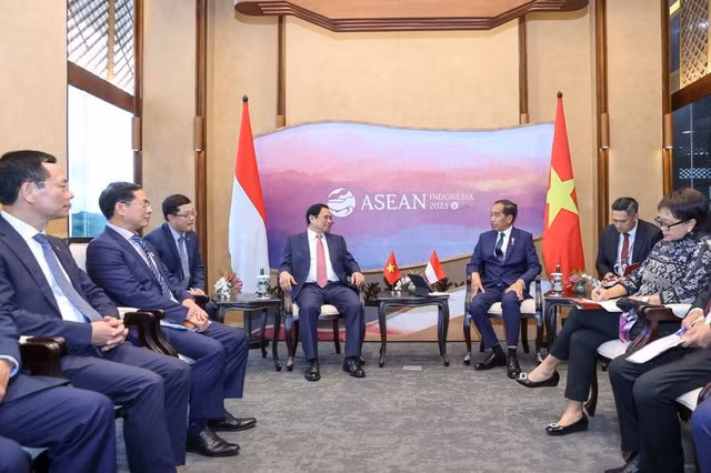 Hai nhà lãnh đạo đánh giá cao những bước phát triển mạnh mẽ trên tất cả các lĩnh vực thời gian qua - Ảnh: VGP