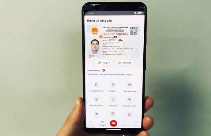 Các tiện ích trên ứng dụng VNeID