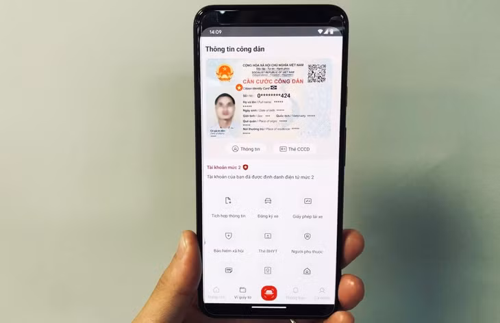 Các tiện ích trên ứng dụng VNeID
