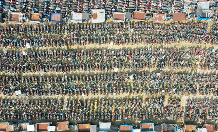 Hàng nghìn xe tang vật tại kho của Công an quận Bình Tân TP.HCM nhìn từ trên cao Hàng nghìn xe tang vật tại kho của Công an quận Bình Tân TP.HCM nhìn từ trên cao