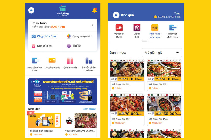 Quatangunilever.com - Nền tảng tương tác số tập trung do Utop phát triển.