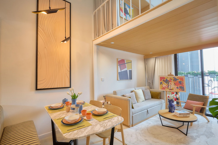 Không gian bên trong căn hộ 29m2 được thiết kế thông minh. Ảnh Ánh Dương