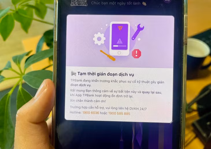 Ứng dụng TPBank gián đoạn dịch vụ từ tối 11/12 đến trưa 12/12