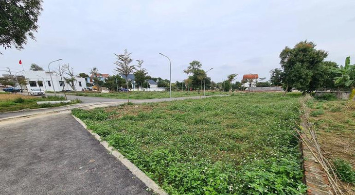 Cũng tại xã Cổ Đông, cách 2 khu đất phân lô đang bán rầm rộ trên không xa là hàng loạt khu đất quy mô tách thửa thành vài chục lô cũng đang để cỏ mọc um tùm