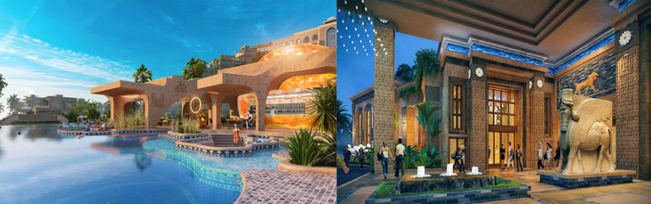 Họa tiết kiến trúc của nền văn minh cổ Babylon hiện diện trong từng chi tiết thiết kế khách sạn Ho Tram MGallery