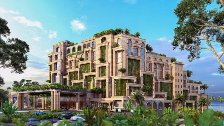 Hotel Ho Tram MGallery sở hữu phong cách kiến trúc cổ điển độc đáo tựa một khu vườn lơ lửng giữa không trung