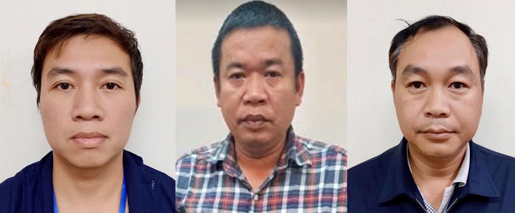 Các bị can từ trái sang: Nguyễn Tiến Thành; Đỗ Ngọc Ân; Hà Văn Bình Các bị can từ trái sang: Nguyễn Tiến Thành; Đỗ Ngọc Ân; Hà Văn Bình