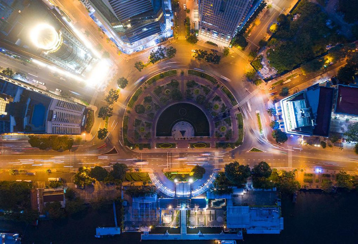 Công viên Mê Linh, Quận 1, nhìn từ trên cao