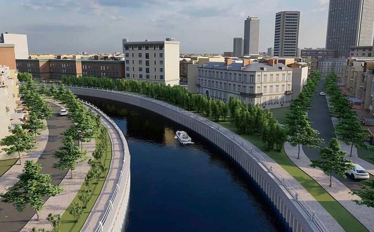 Phối cảnh rạch Xuyên Tâm sau khi được cải tạo Phối cảnh rạch Xuyên Tâm sau khi được cải tạo